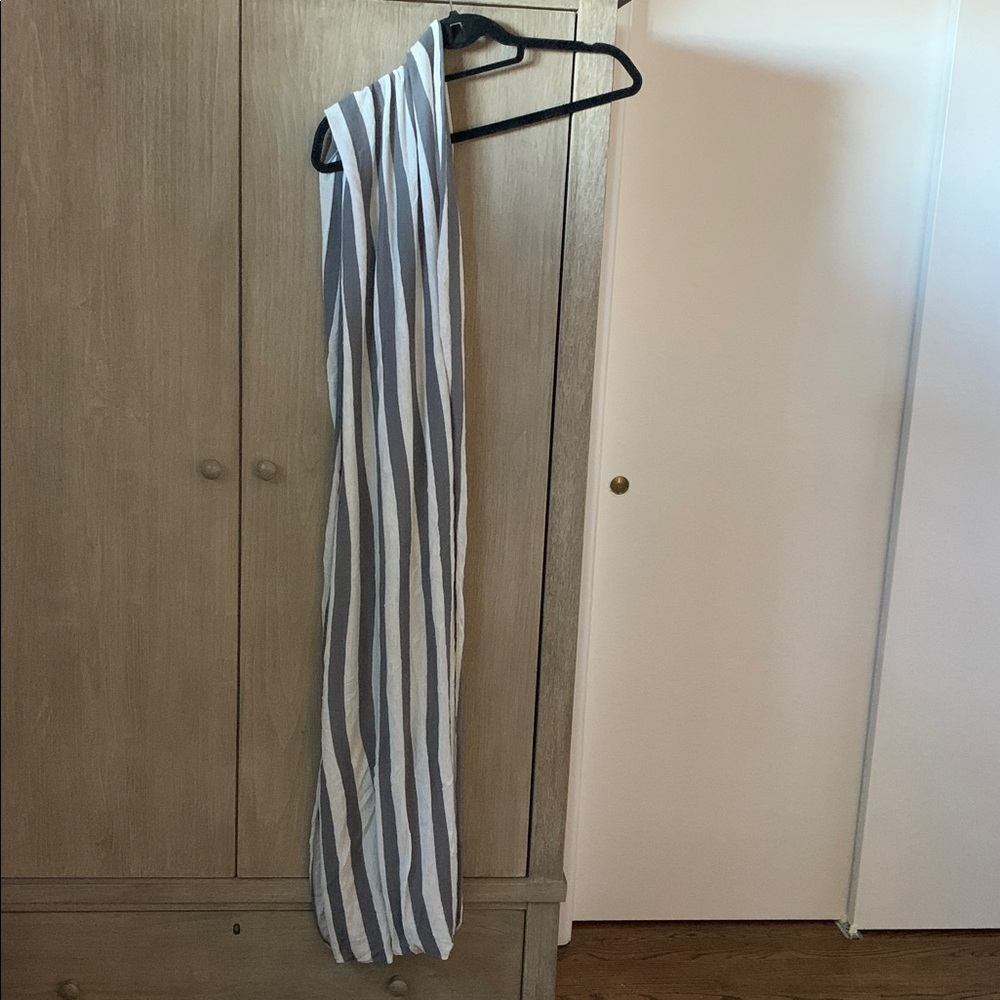 J. Jill Charcoal and Cream Striped loop Scarf